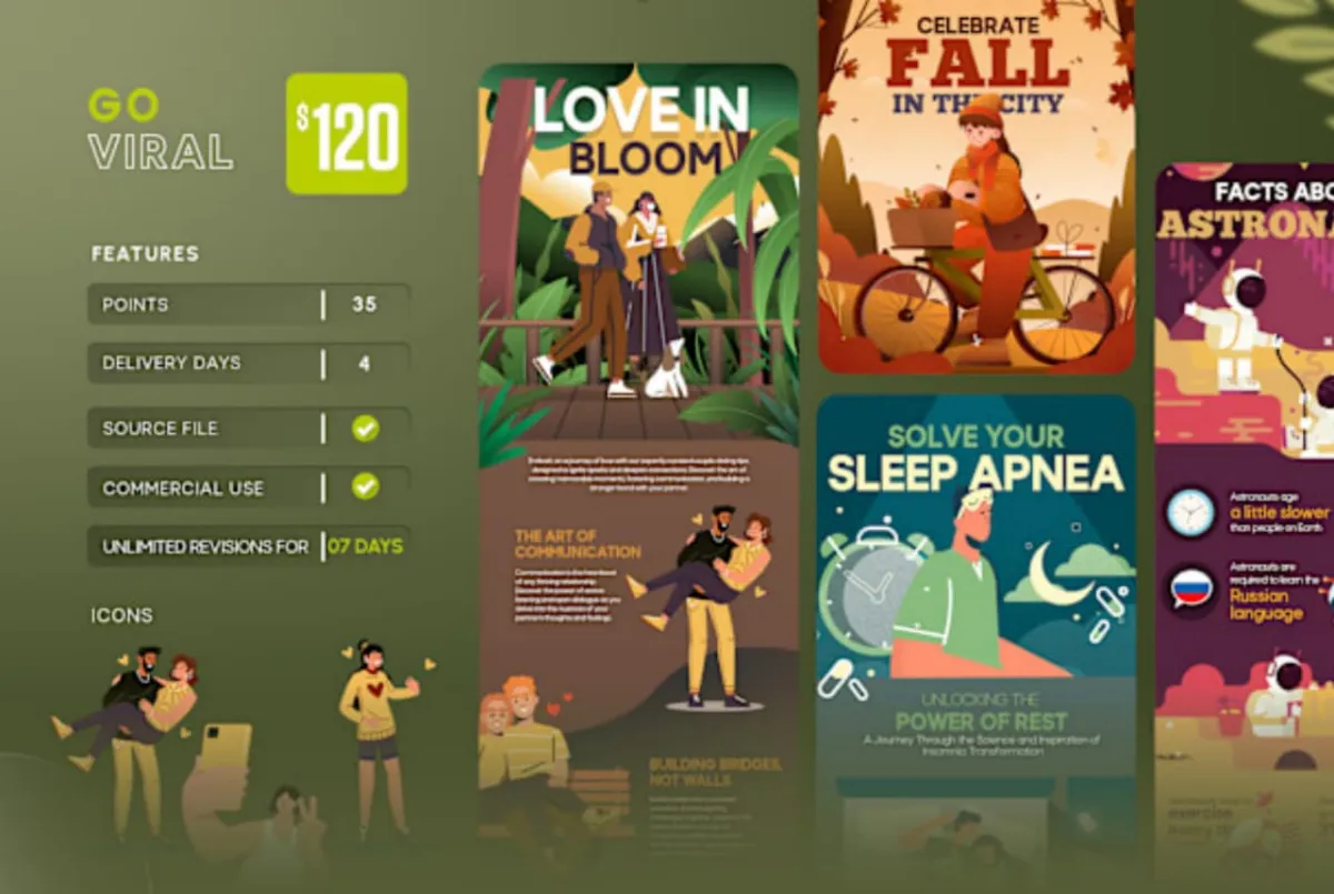 I will design a professional unique infographic