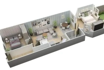 I will create 3d floor plan, 2d floor plan, rendering
